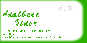 adalbert vider business card